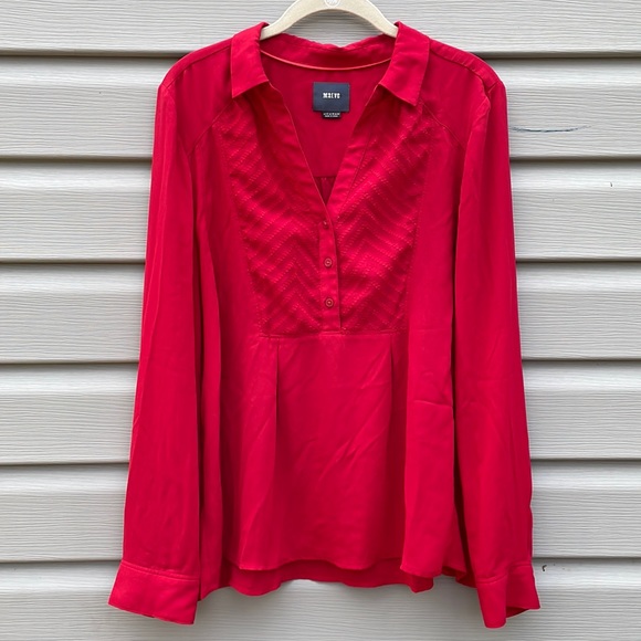 Anthropologie Tops - Maeve Red De Stijl Zig-Zag Button-Down Top